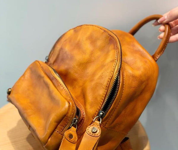 Small Ladies Leather Backpack Purse Rucksack Bags For Women Details