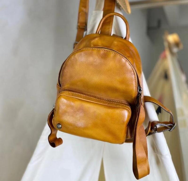 Small Ladies Leather Backpack Purse Rucksack Bags For Women Fashion