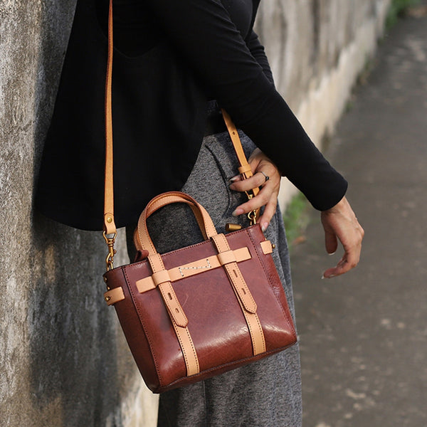 Ladies Leather Crossbody Tote Bag Small Handbags For Women