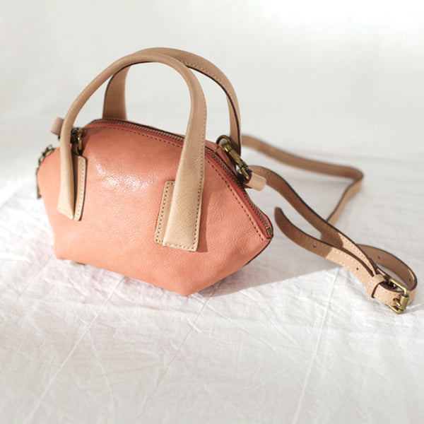 Small Pink Leather Satchel Handbags