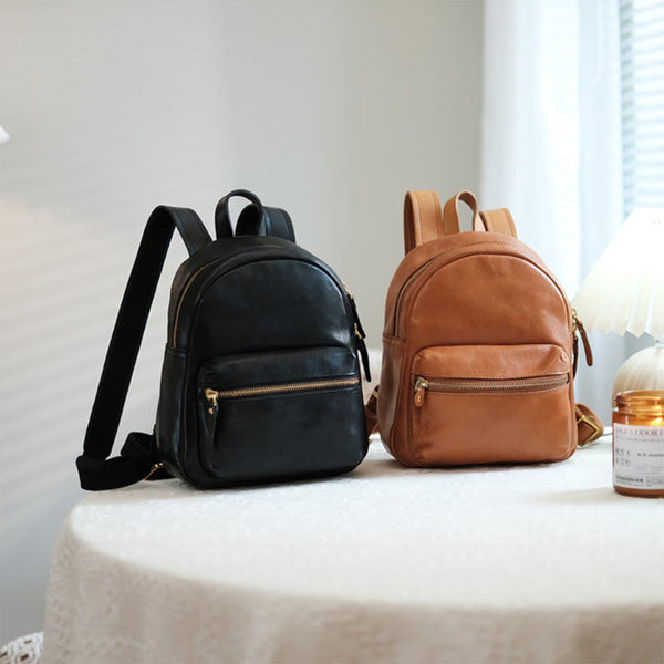 Women's Mini Leather Backpack Ladies Black Backpack Bag For Women