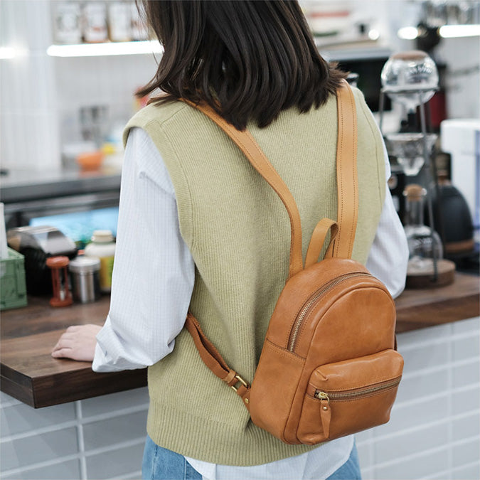 Small Leather Backpack 