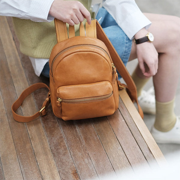 Small Rucksack Womens Leather Stylish Backpacks For Women Chic