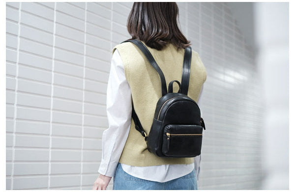 Small Rucksack Womens Leather Stylish Backpacks For Women Cool