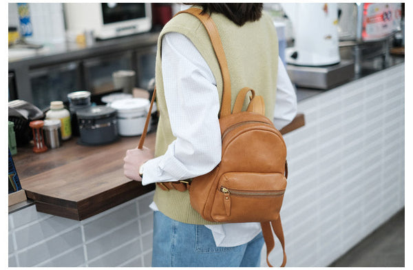 Small Rucksack Womens Leather Stylish Backpacks For Women Cute