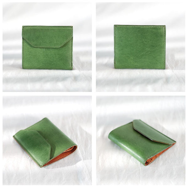 Small Women's Genuine Leather Billfold Wallet With Card Holder For Women Minimalist