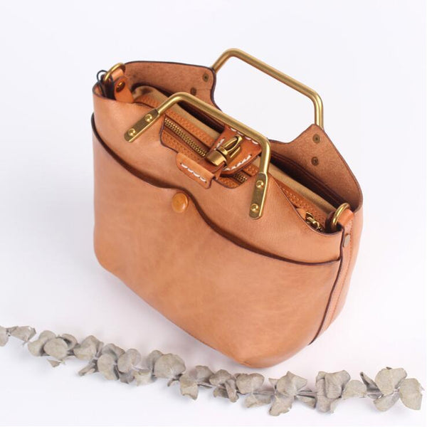 Womens Small Brown Leather Handbag Cross Shoulder Bag For Women