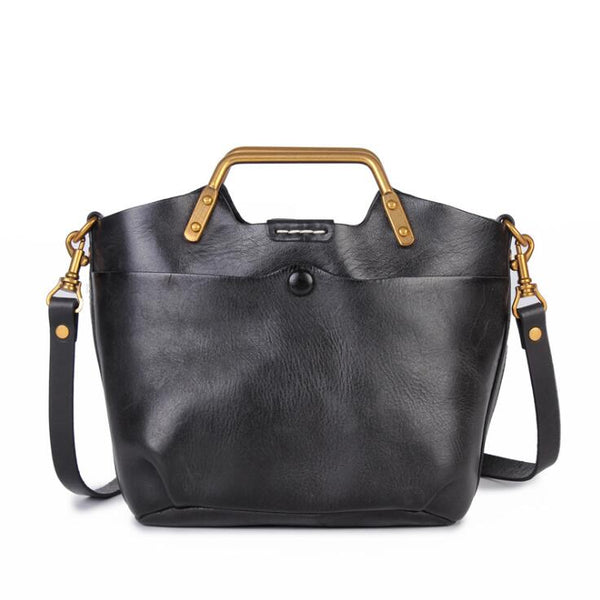Small Women's Genuine Leather Handbags Crossbody Sling Bag For Women Black
