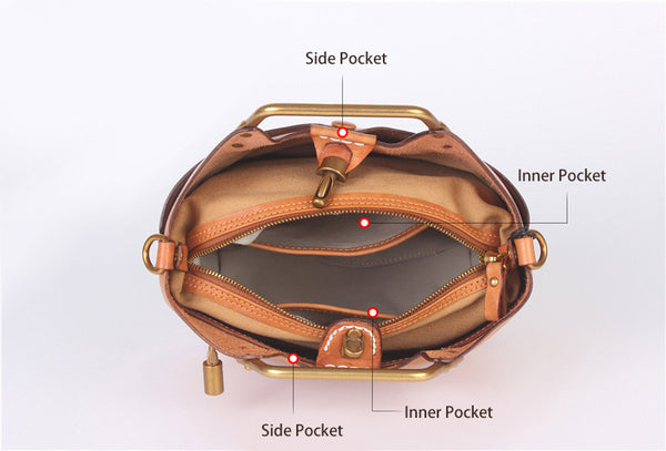 Small Women's Genuine Leather Handbags Crossbody Sling Bag For Women Inside