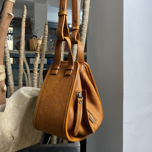 Small Women's Genuine Leather Handbags Crossbody Sling Bag Purse For Women Cowhide