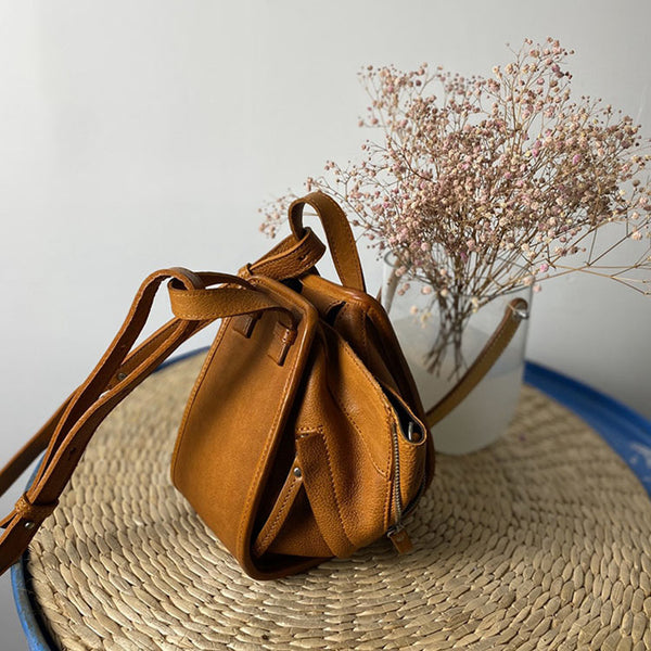Small Women's Genuine Leather Handbags Crossbody Sling Bag Purse For Women Handmade