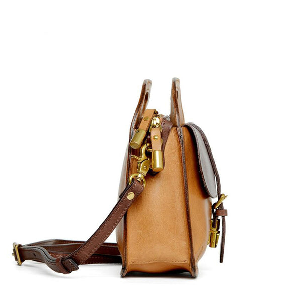 Vintage Leather Crossbody Purse Shoulder Handbags For Women Chic