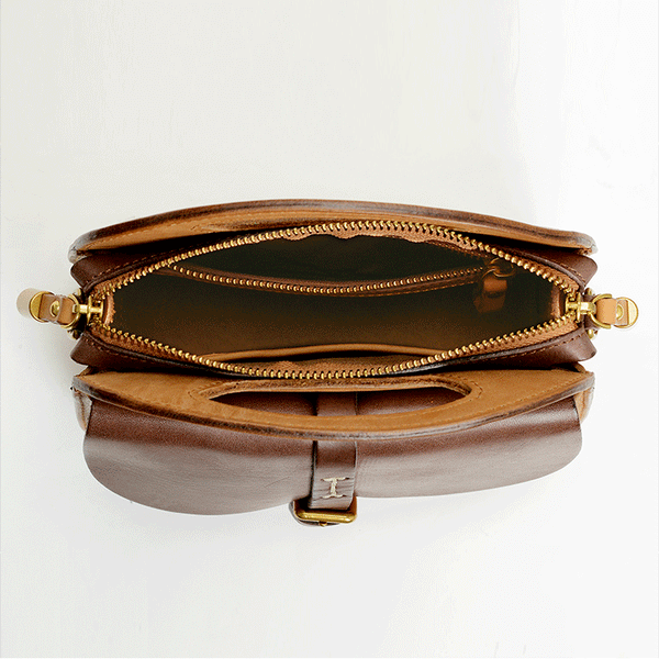 Vintage Leather Crossbody Purse Shoulder Handbags For Women Inside
