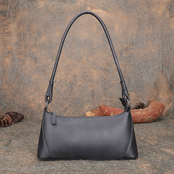 Small Women's Genuine Leather Shoulder Bags Handbags for Women Black