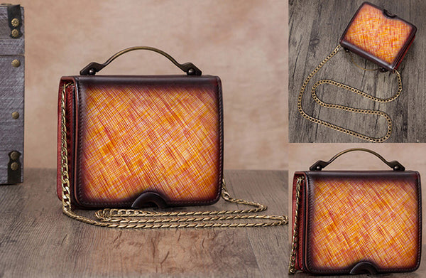 Small Women's Leather Crossbody Satchel Bag Purse Shoulder Handbags for Women Cute