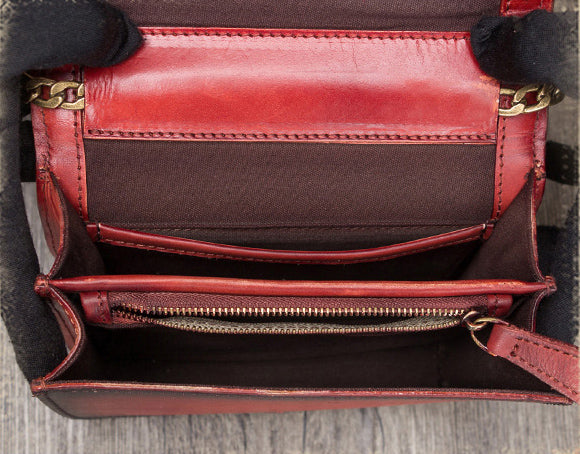 Small Women's Leather Crossbody Satchel Bag Purse Shoulder Handbags for Women Inside