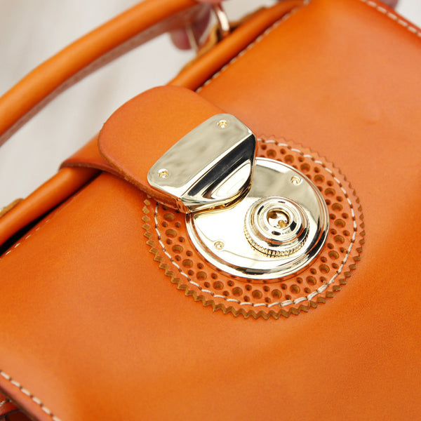 Small Women's Leather Doctor Bag Purse Shoulder Handbags Side Bag for Women Handmade