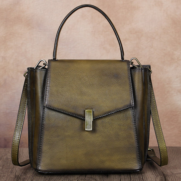 Small Women's Leather Satchel Handbags Purse Crossbody Bag for Women Chic