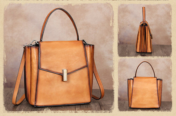 Small Women's Leather Satchel Handbags Purse Crossbody Bag for Women Details