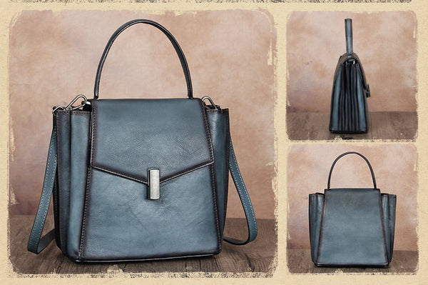 Small Women's Leather Satchel Handbags Purse Crossbody Bag for Women Handmade