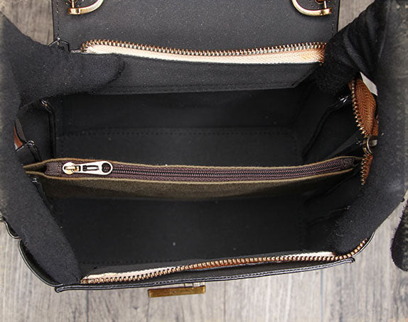 Small Women's Leather Satchel Handbags Purse Crossbody Bag for Women Inside
