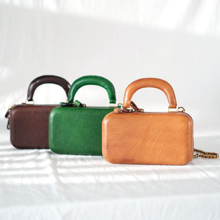 Genuine Leather Mini Crossbody Bag Women's Wide Strap - Temu