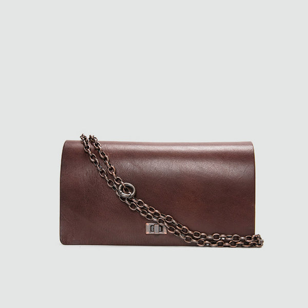 Small Women's Tan Square Leather Crossbody Bag
