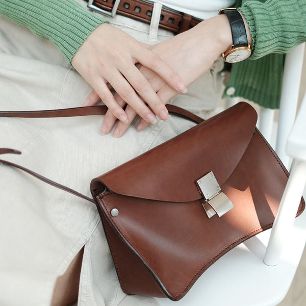 Small Women's Vintage Leather Crossbody Satchel Purse Shoulder Bag For Women Accessories