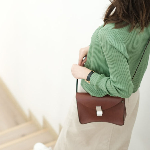 Small Women's Vintage Leather Crossbody Satchel Purse Shoulder Bag For Women Chic