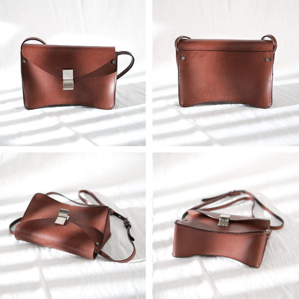 Small Women's Vintage Leather Crossbody Satchel Purse Shoulder Bag For Women Fashion
