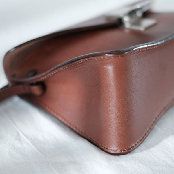 Small Women's Vintage Leather Crossbody Satchel Purse Shoulder Bag For Women Vintage