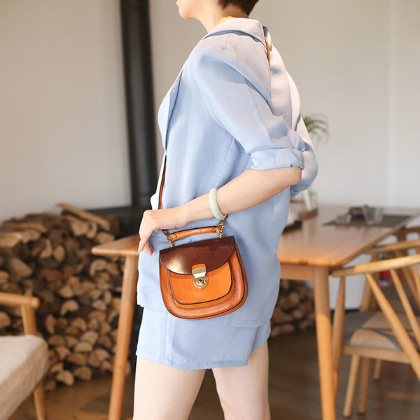 Small Womens Brown Leather Crossbody Bags Purse Over the Shoulder Bags for Women fashion