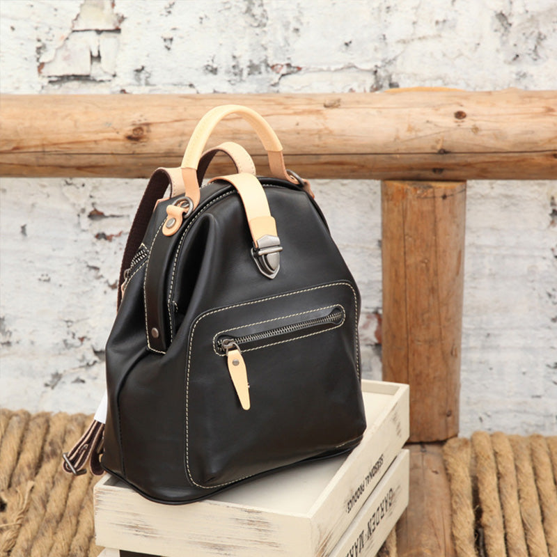 Leather Backpack Purse, Designer Backpacks for Women, Small