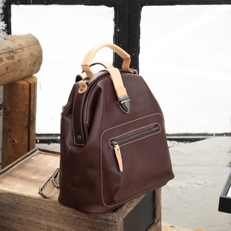 Leather Backpack Purse, Designer Backpacks for Women, Small