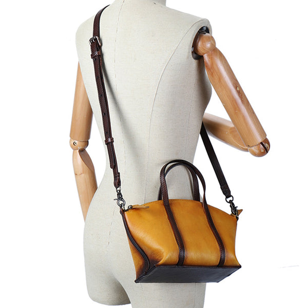 Small Women Crossbody Bag With Top Handle Ladies Shoulder Bag Brown