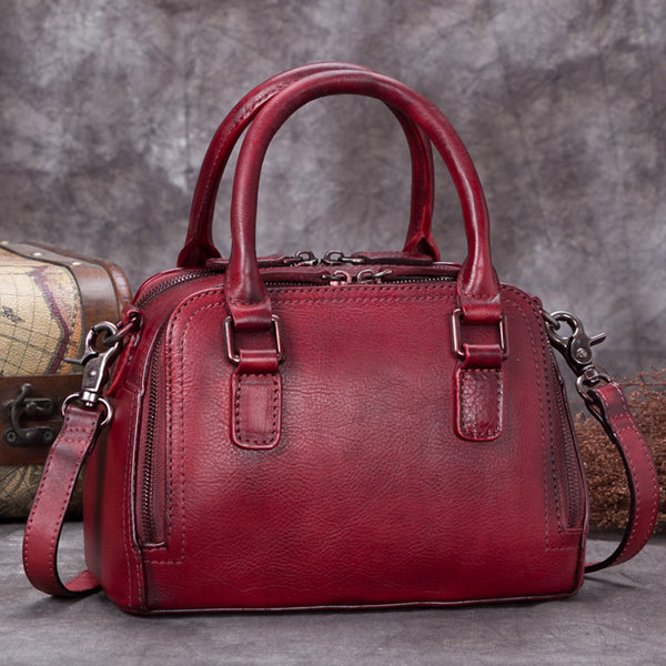 Vintage Women's Genuine Leather Handbags Over The Shoulder Purse For Women Affordable