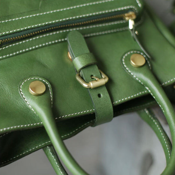 Small Womens Green Leather Crossbody Tote Bag Shoulder Handbags Purse for Women Genuine Leather