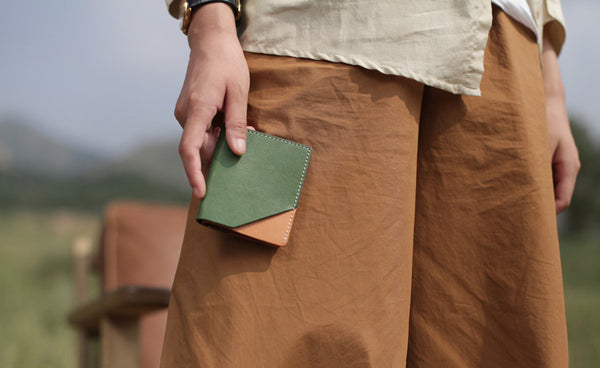 Small Womens Green Leather Wallet Purse Handmade Clutch for Women best