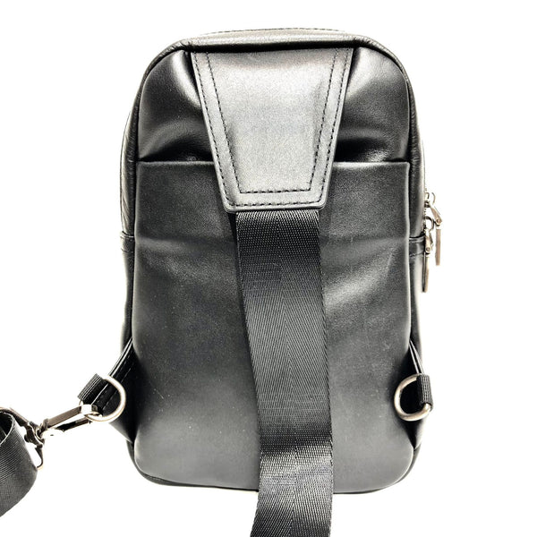 Small Womens Leather Chest Backpack Purse Black Sling Bags Cool