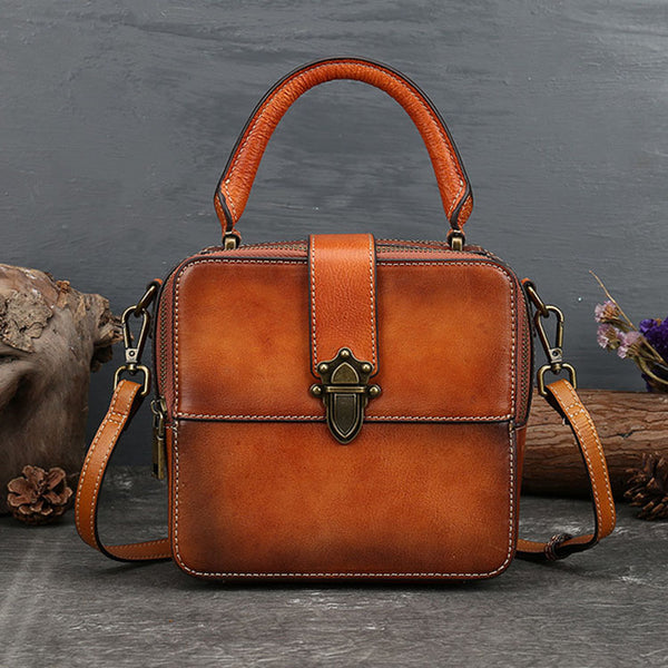 Small Womens Leather Shoulder Bags Purse Crossbody Sling Bag For Women Brown