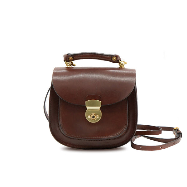 Vintage Womens Small Tan Leather Crossbody Handbags Bags Purse for Women