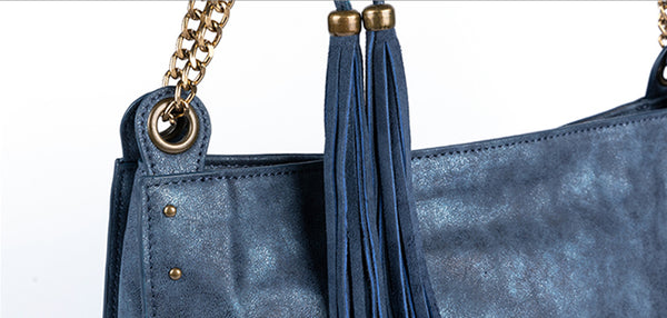 Womens Vegan Leather Casual Handbags With Fringe Ladies Shoulder Bag Details