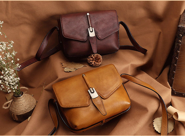 Small Womens Vintage Leather Crossbody Bag Side Bags For Women Cool