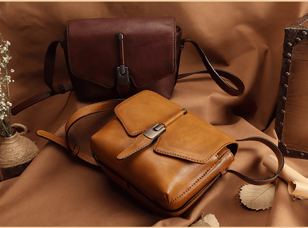 Small Womens Vintage Leather Crossbody Bag Side Bags For Women Designer