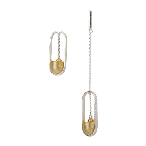 Sterling Silver Asymmetrical Stud Earrings Handmade Jewelry Accessories Gift forWomen
