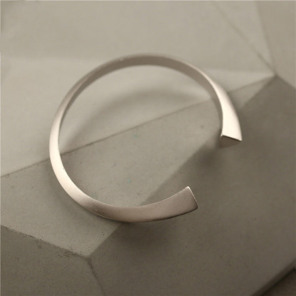 Handmade Sterling Silver Bangle Bracelets Minimalistic Jewelry Accessories Gifts For Women