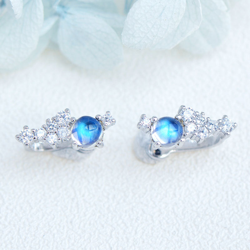 Sterling Silver Blue Moonstone Earring June Birthstone Earrings For Women Accessories