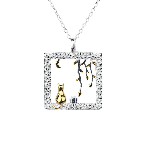 Sterling Silver Cute Pendant Necklace Handmade Jewelry Accessories Women Unique