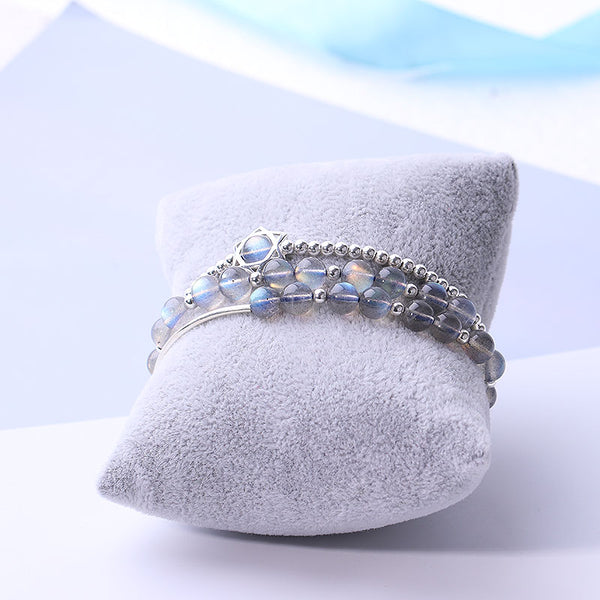 Sterling Silver Grey Moonstone Bead Rosantica Bracelets Handmade Jewelry Accessories Gift Women beautiful