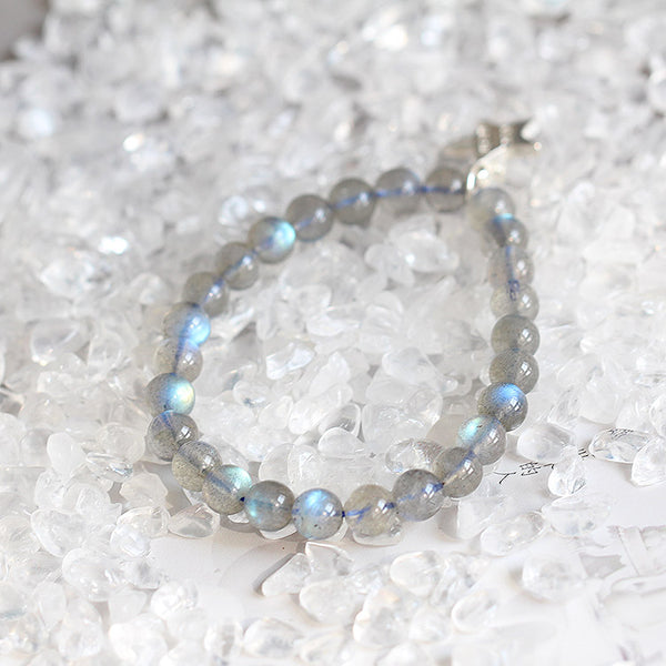 Sterling Silver Moonstone Bead Bracelet Handmade Jewelry Accessories Gift Women beautiful